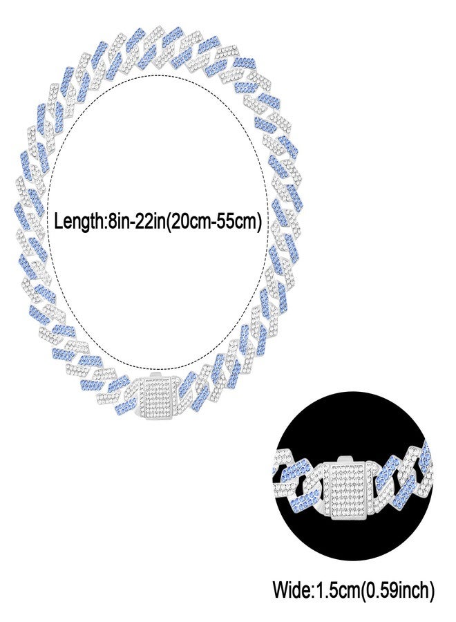 KOLODOGO Dog Chain Collar Glitter Diamond Cuban Collar Walking Metal Chain Collar with Design Secure Buckle Pet Metal Link Chain Jewelry Accessories for Small Medium Large Dogs Cats - Image 5